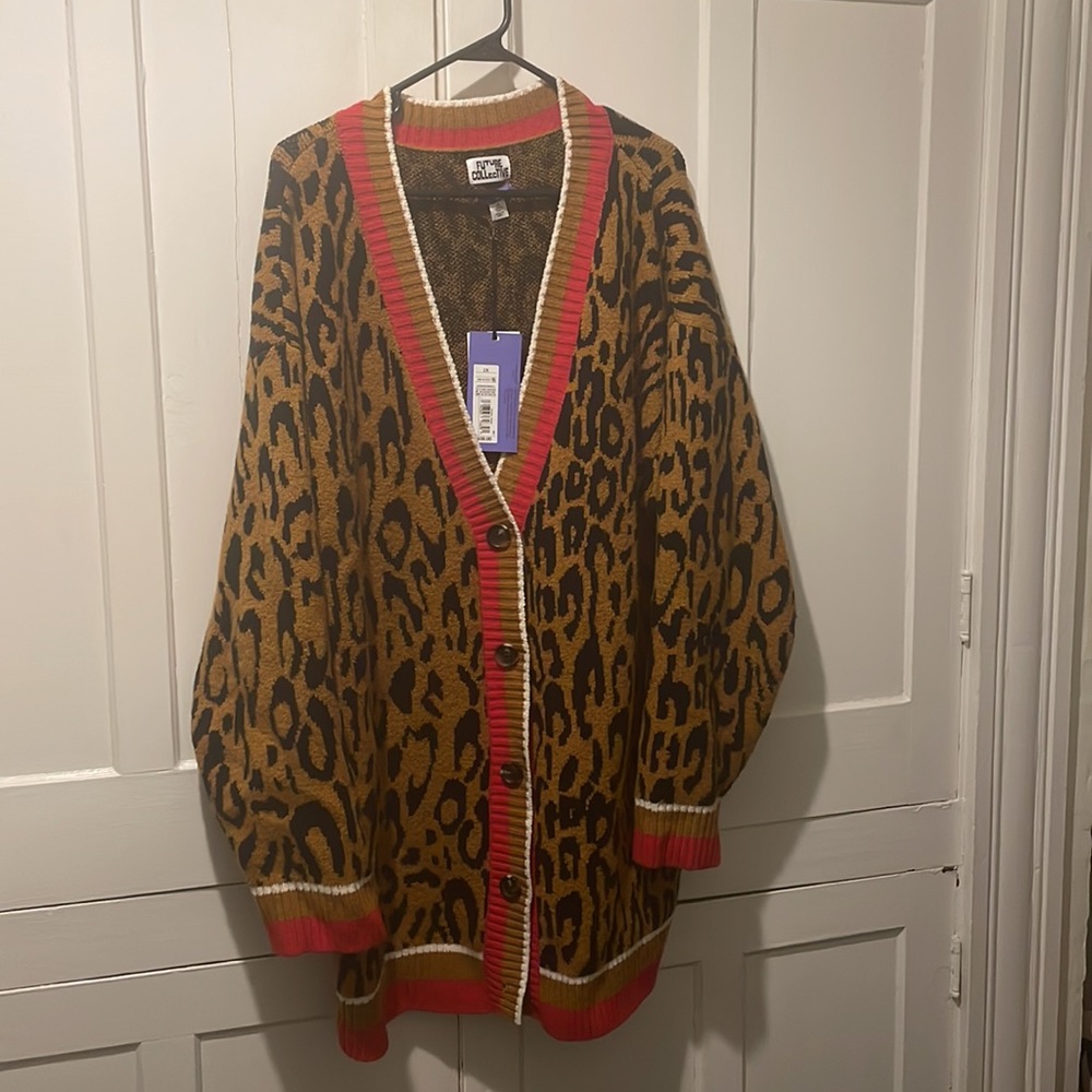 Future Collective x Target Kahlana Barfield Brown Leopard Print Cardigan